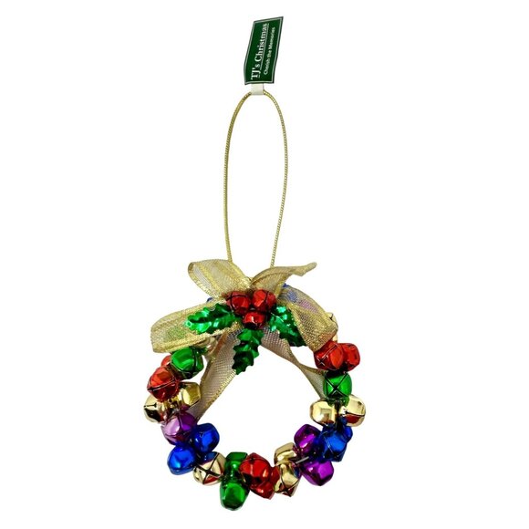 Vintage Christmas Ornaments - Dept. 56 1997 Ceramic House & Jingle Bell Wreath - Picture 8 of 10